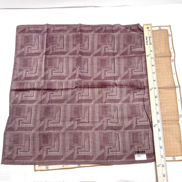 New 3 men handkerchief cotton/silk 18" Renoma Paris & JK  Beige gold Burgendy(37 - Picture 4 of 4